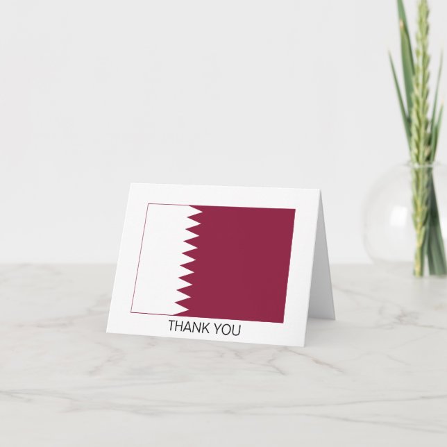 Carte De Remerciements Drapeau du Qatar (Devant)