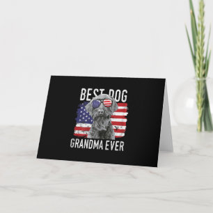Carte De Remerciements Drapeau féminin américain Meilleur Chien Grand-mèr