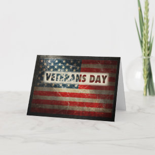 Carte De Remerciements Drapeau grunge américain de jour de vétérans
