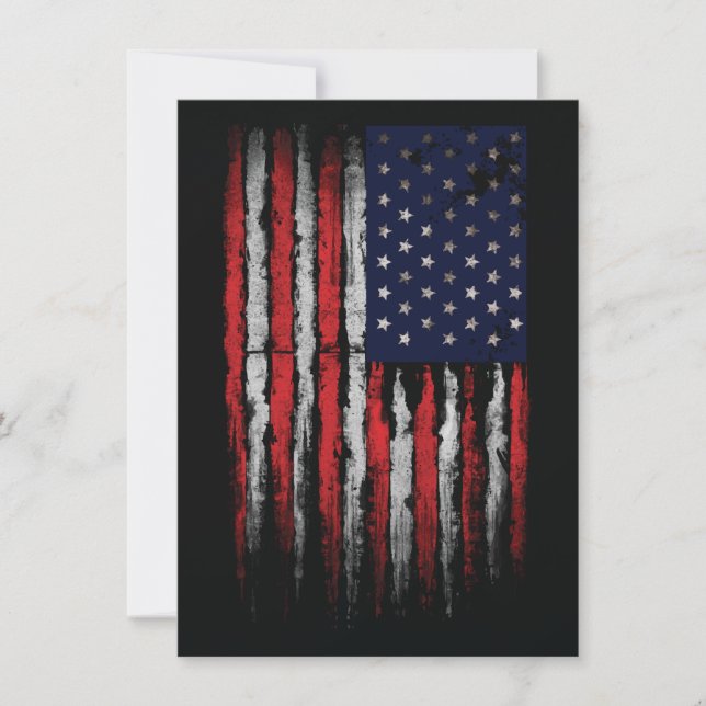 Carte De Remerciements Drapeau Grunge U.S.A (Devant)