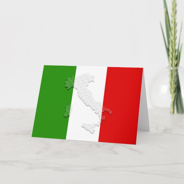 Carte De Remerciements Drapeau italien (Devant)