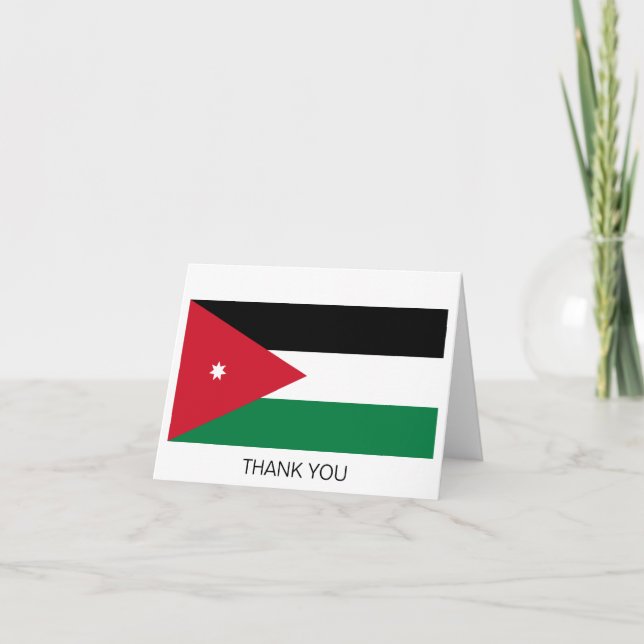 Carte De Remerciements Drapeau Jordanie (Devant)