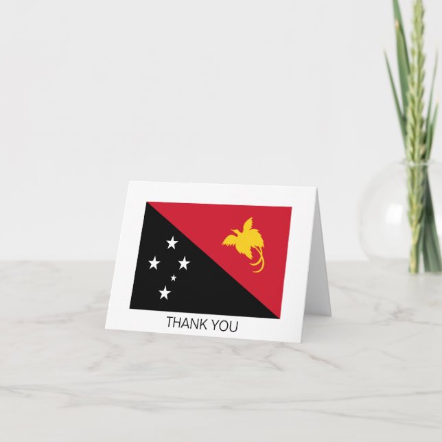 Carte De Remerciements Drapeau Papouasie-Nouvelle-Guinée (Devant)