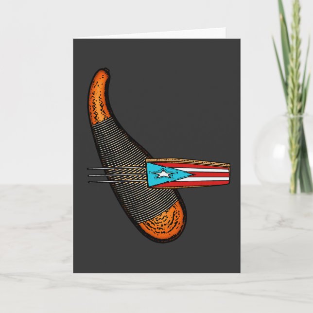 Carte De Remerciements Drapeau Portoricain Feliz Navidad Guiro Boricua (Devant)