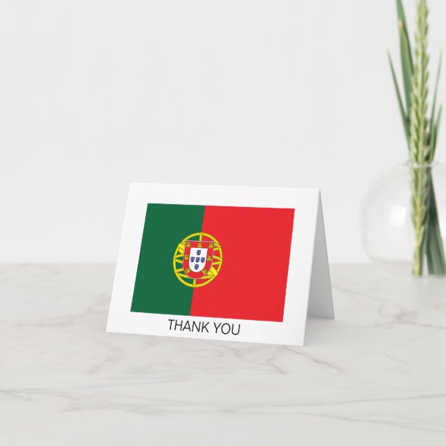 Carte De Remerciements Drapeau Portugal (Devant)