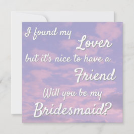 Carte De Remerciements Dream Clouds Lover Bridesmaid Proposal Card