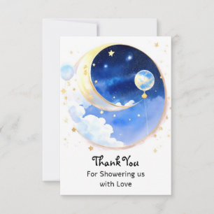 Carte De Remerciements Dreamlike Celestial Space Boy Baby shower