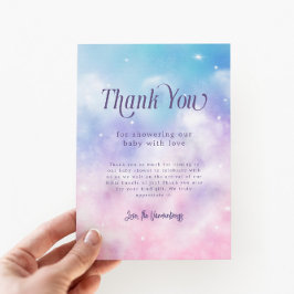 Carte De Remerciements Dreamy Ciel envoyé Baby shower fille