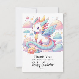 Carte De Remerciements Dreamy mignonne Baby shower Dragon