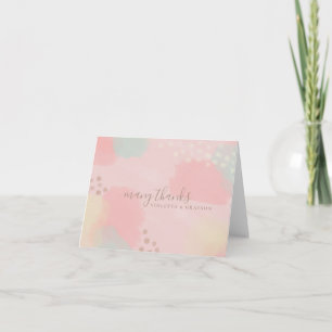 Carte De Remerciements Dreamy Pastel Pink Mariage d'art moderne Abstrait