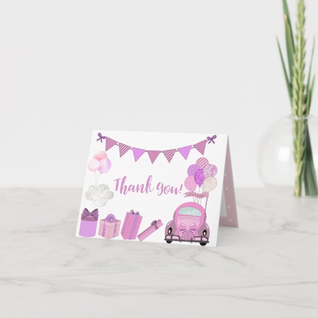 Carte de remerciements Drive By Baby shower Parade (Devant)
