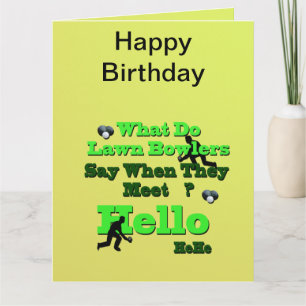 Carte De Remerciements Drôle Bowls de pelouse Salutation, Big Birthday Ca
