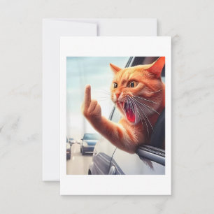 Carte De Remerciements Drôle Chat Moyen Doigt Hilarious Chat Dans La Voit