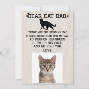 Carte De Remerciements drôle Cher chat papa photo collage Fête des pères