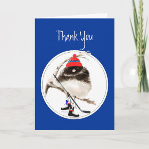 Carte De Remerciements Drôle, Merci, Hockey sur glace Sport Oiseau
