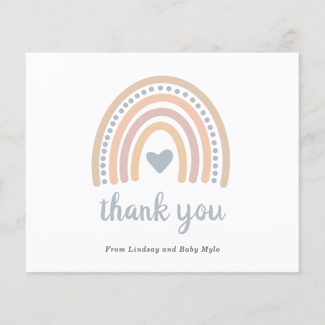 Carte de remerciements du Baby shower Budget pour  (Devant)