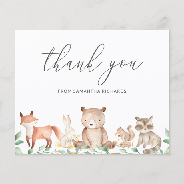 Carte de remerciements du Baby shower budgétaire p (Devant)
