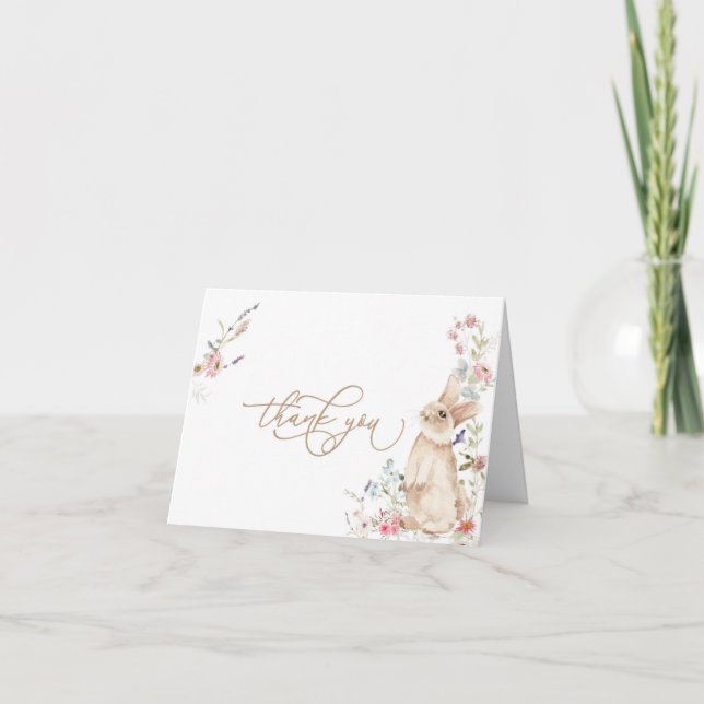 Carte de remerciements du Baby shower Bunny de Pâq (Devant)
