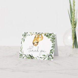 Carte de remerciements du Baby shower de Sloth