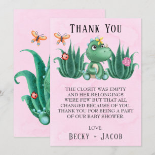 Carte de remerciements du Baby shower des amis de 