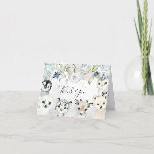 Carte de remerciements du Baby shower des animaux 