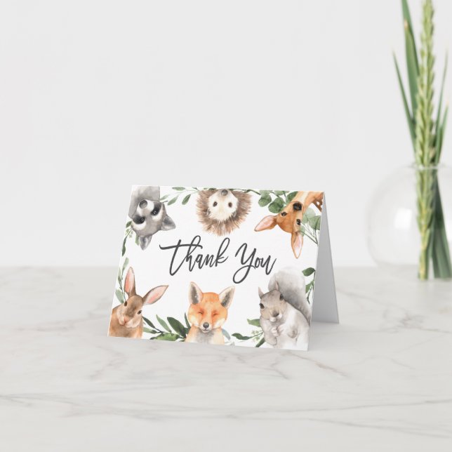 Carte de remerciements du Baby shower des animaux  (Devant)
