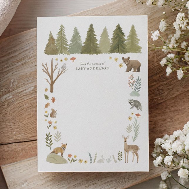 Carte de remerciements du Baby shower des animaux  (Créateur téléchargé)