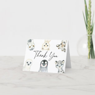 Carte de remerciements du Baby shower des animaux 