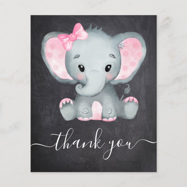 CARTE DE REMERCIEMENTS du Baby shower des filles é (Devant)
