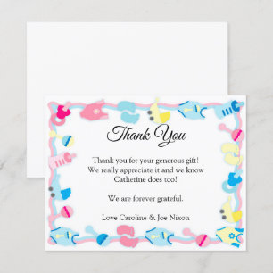 Carte de remerciements du Baby shower des jouets p