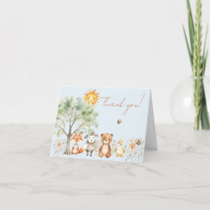 Carte de remerciements du Baby shower faunique de 