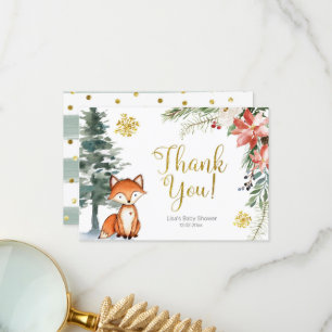 Carte de remerciements du Baby shower forestier d'