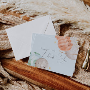 Carte de remerciements du Baby shower spatial