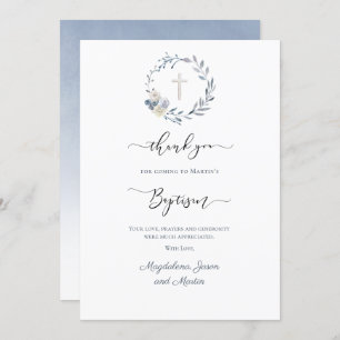 Carte de remerciements du baptême