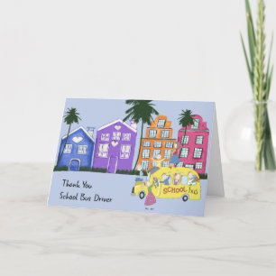 Carte de remerciements du conducteur de bus scolai