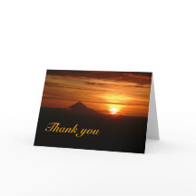 Carte de remerciements du coucher de soleil avec m