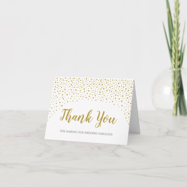Carte de remerciements du fournisseur Mariage Gold (Devant)