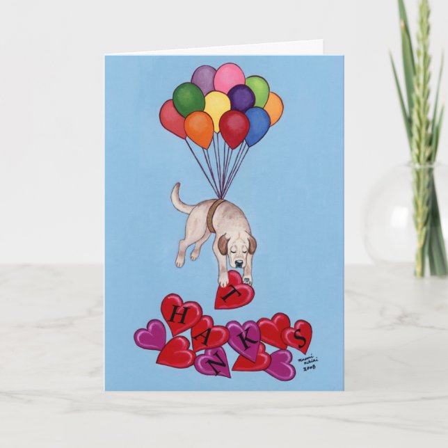 Carte de remerciements du Labrador jaune (Devant)