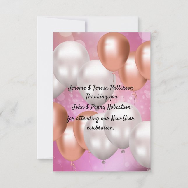 Carte de remerciements du Nouvel An. (Devant)