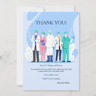 Carte de remerciements du personnel Médicale
