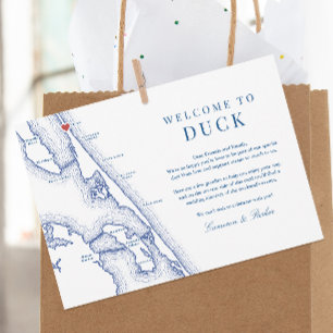 Carte De Remerciements Duck NC Outer Banks Marine Mariage Bienvenue Itiné