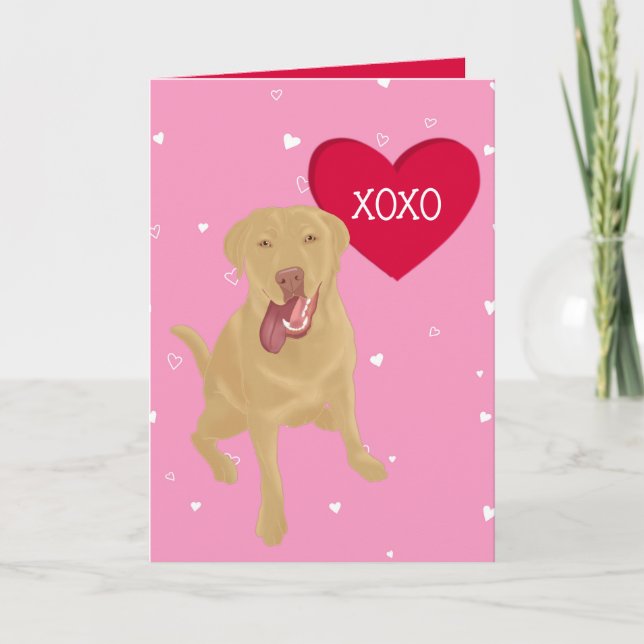 Carte De Remerciements Dudley Labrador Valentines XOXO (Devant)