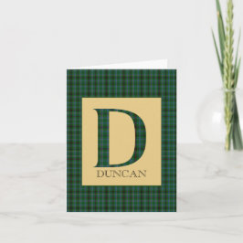 Carte De Remerciements Duncan Tartan Monogramme D