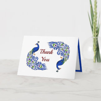 Carte De Remerciements Duo Peacock Folded Wedding Thank You Cards