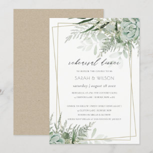 Carte De Remerciements Dusky Leafy Fern Dîner de répétition Succulent Inv