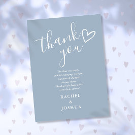Carte De Remerciements Dusty Blue Boy Baby shower Script Poème Coeur