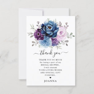 Carte De Remerciements Dusty Blue Purple Lilac Blooms Fête des mariées