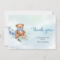 Dusty Blue Roses et Teddy Bear Baby shower