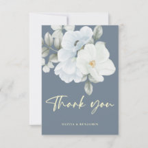 Dusty Blue Simple élégant Floral Minimal Mariage