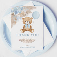 Dusty Blue Teddy Bear Balloon Baby shower garçon